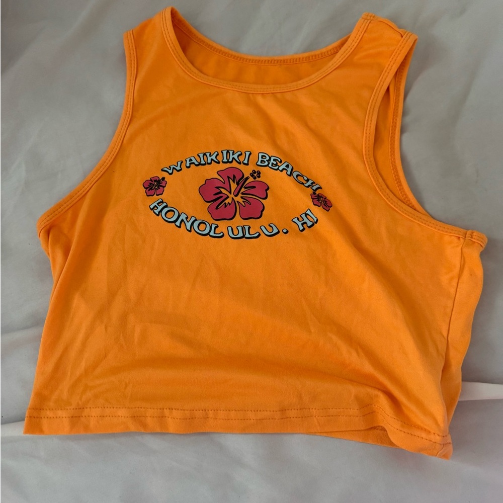 SHEIN Orange Waikiki Beach Tank Top